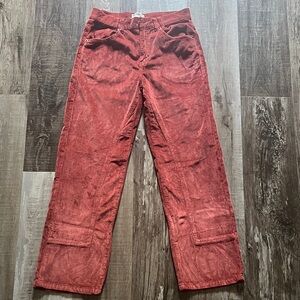 We The Free Vibrant Red Corduroy Pants
